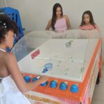 Crianças jogando o Game Basket em buffet infantil Zona Norte SP